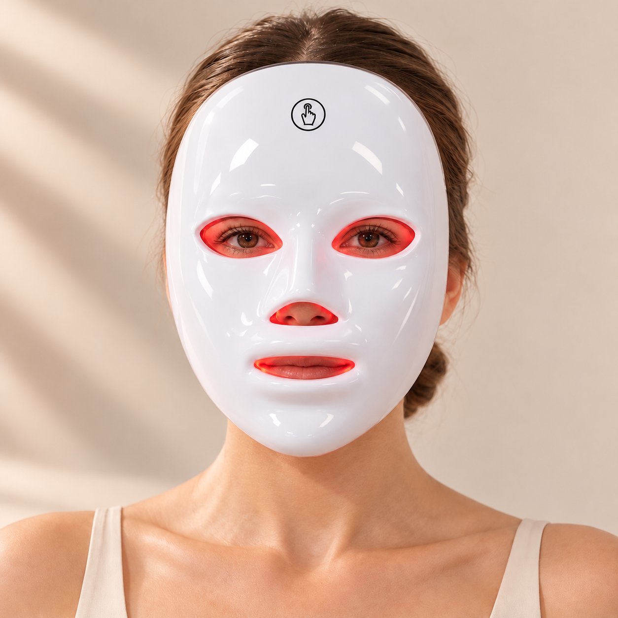 LED-masken med rött ljus